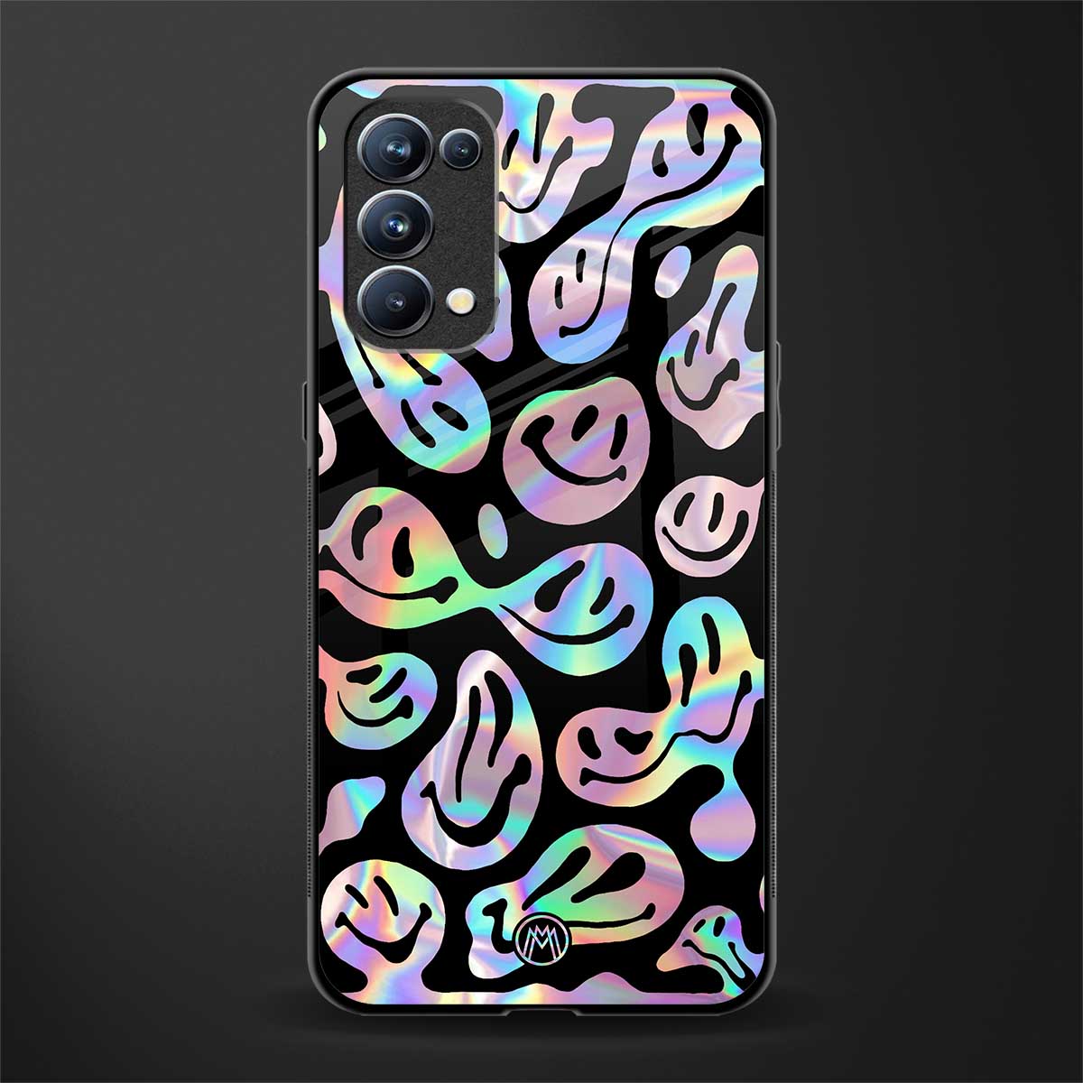 acid smiles chromatic edition glass case for oppo reno 5 pro image
