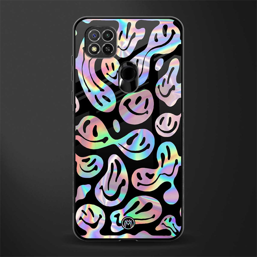 acid smiles chromatic edition glass case for redmi 9c image