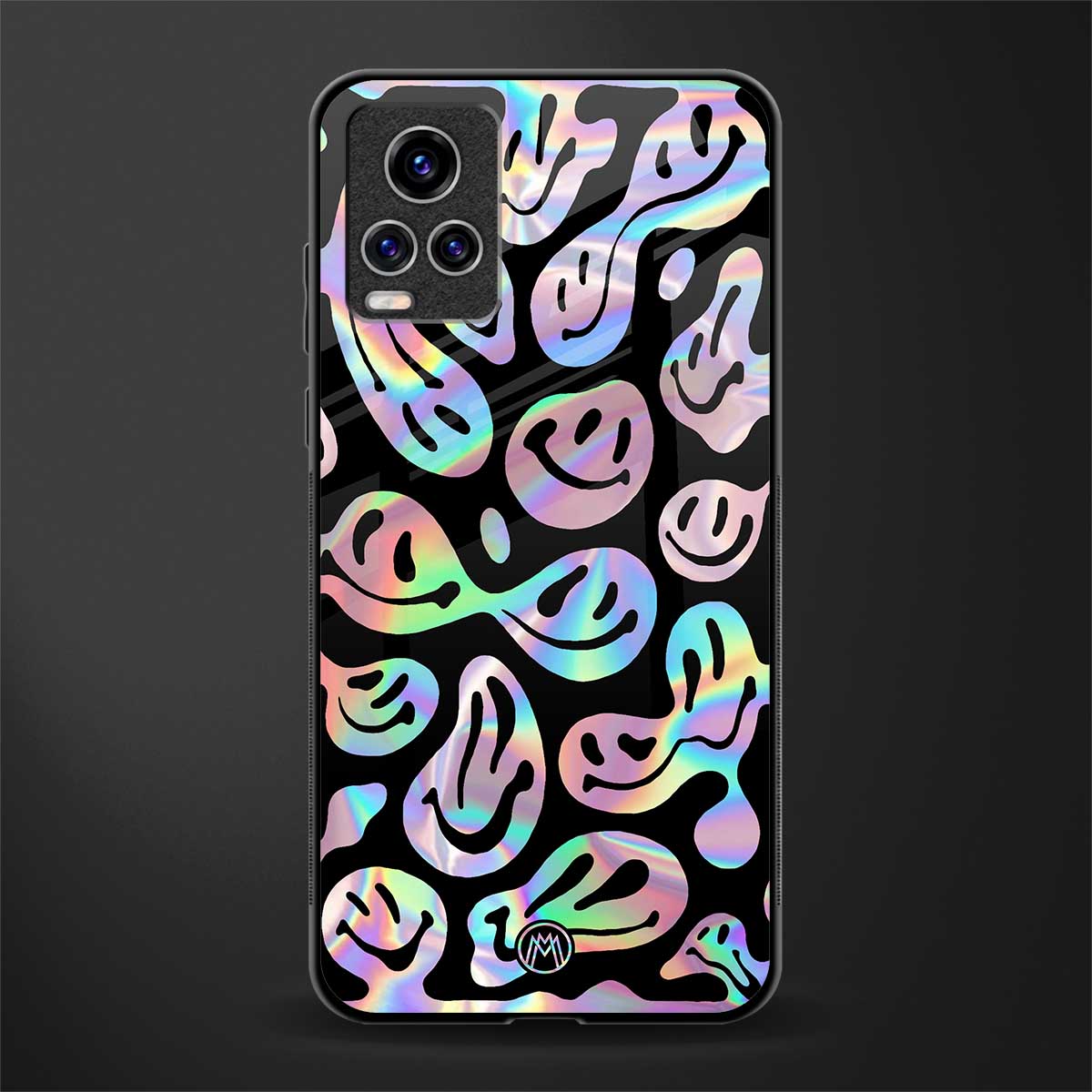 acid smiles chromatic edition glass case for vivo v20 pro image