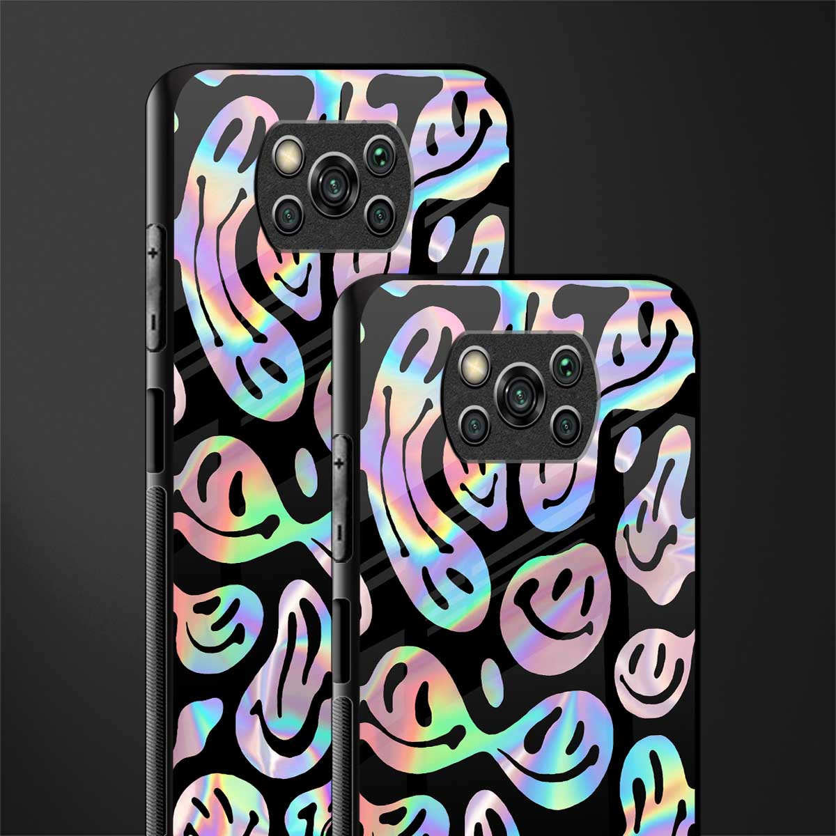 acid smiles chromatic edition glass case for poco x3 pro image-2