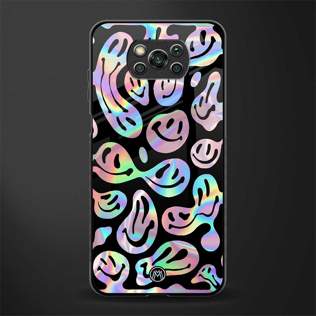 acid smiles chromatic edition glass case for poco x3 image