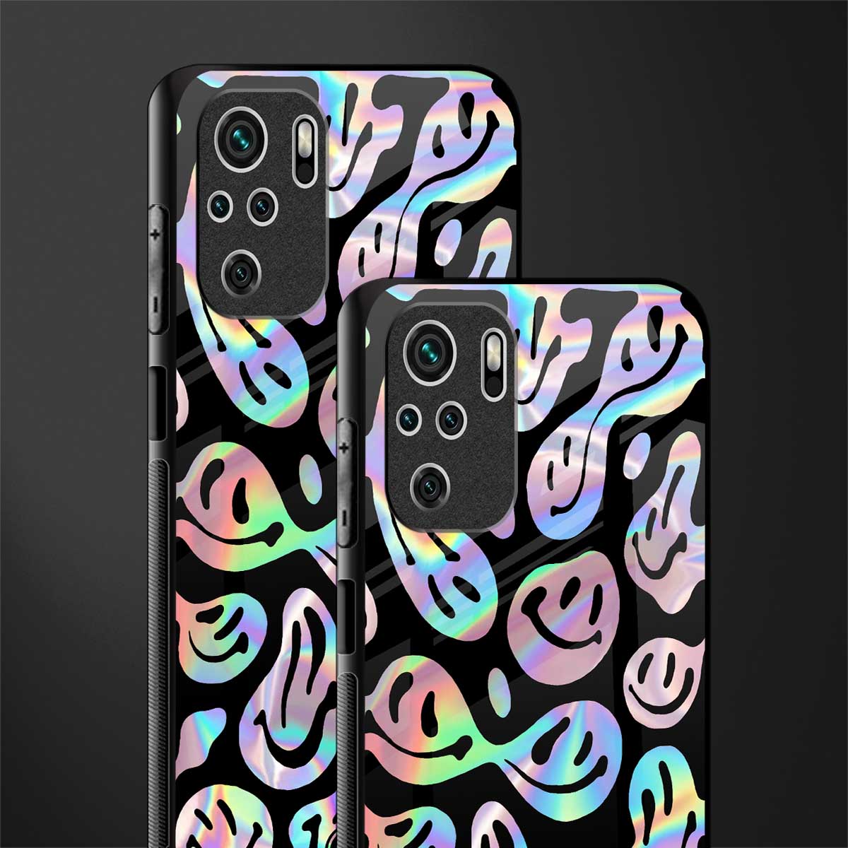 acid smiles chromatic edition glass case for redmi note 10 image-2