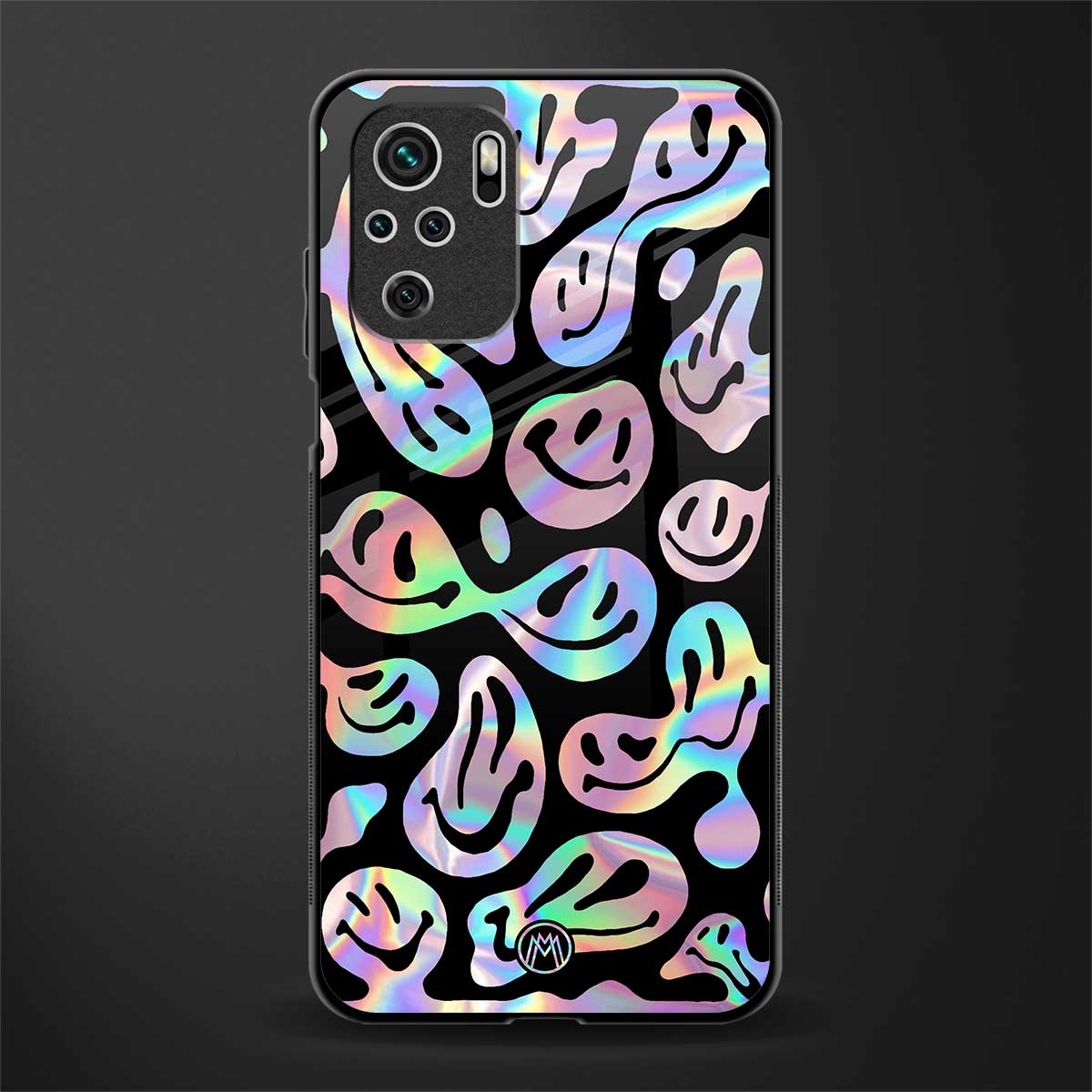 acid smiles chromatic edition glass case for redmi note 10 image
