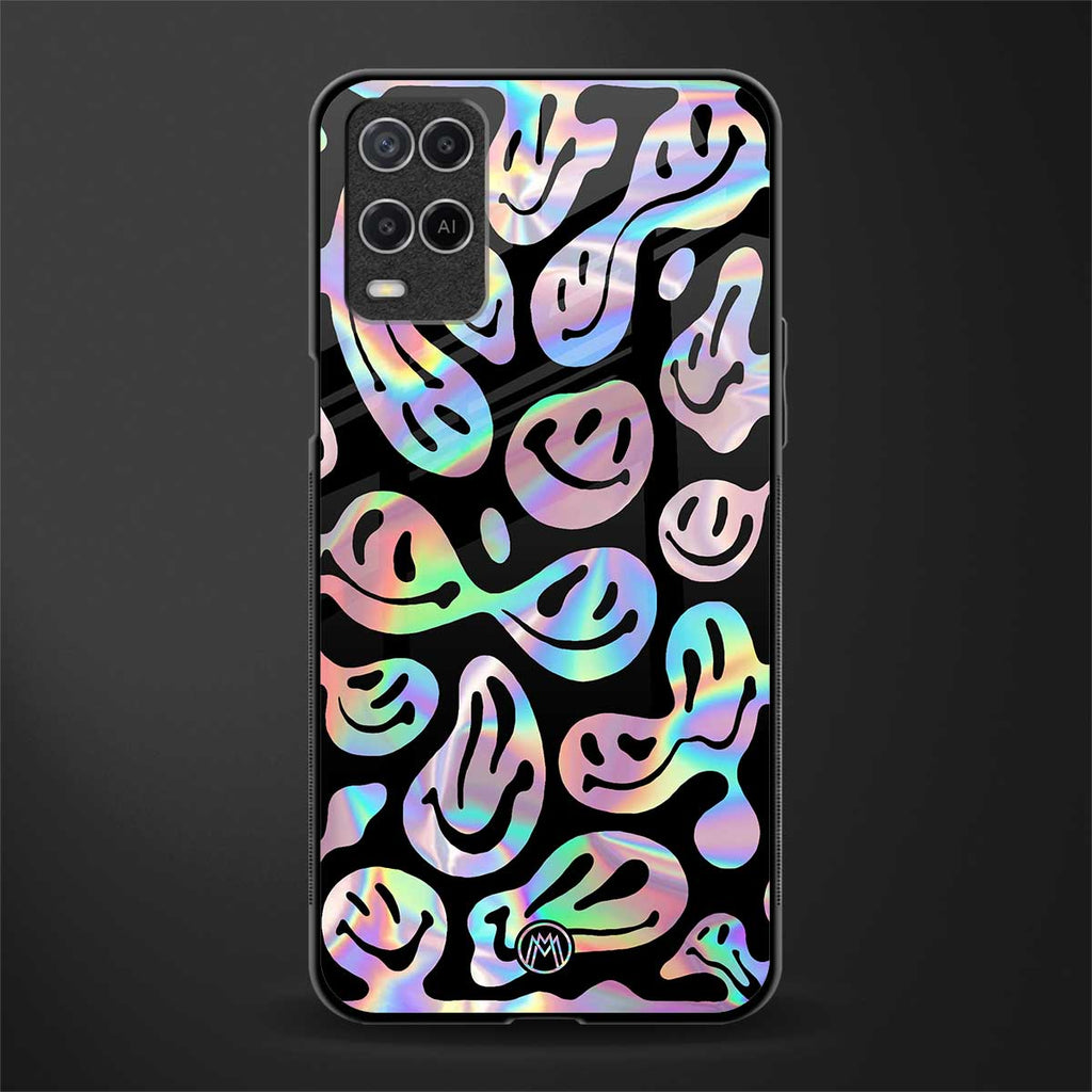 acid smiles chromatic edition glass case for oppo a54 image