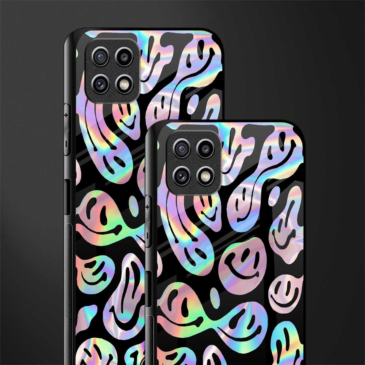 acid smiles chromatic edition glass case for samsung galaxy a22 5g image-2