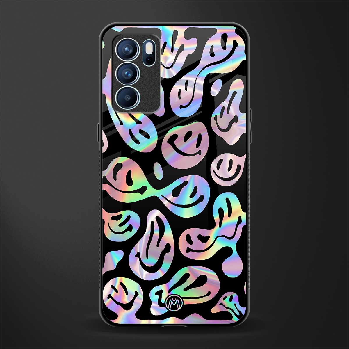 acid smiles chromatic edition glass case for oppo reno6 5g image