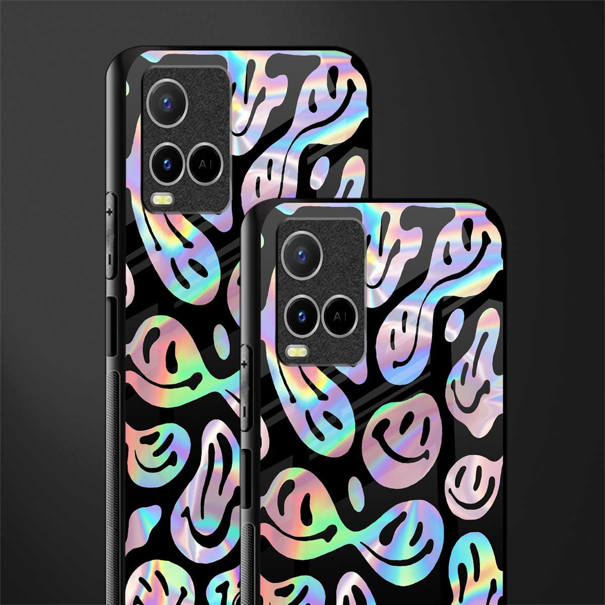 acid smiles chromatic edition glass case for vivo y21 image-2