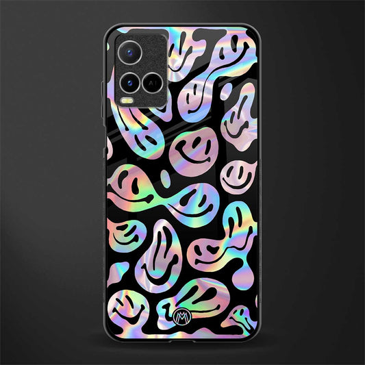 acid smiles chromatic edition glass case for vivo y21s image