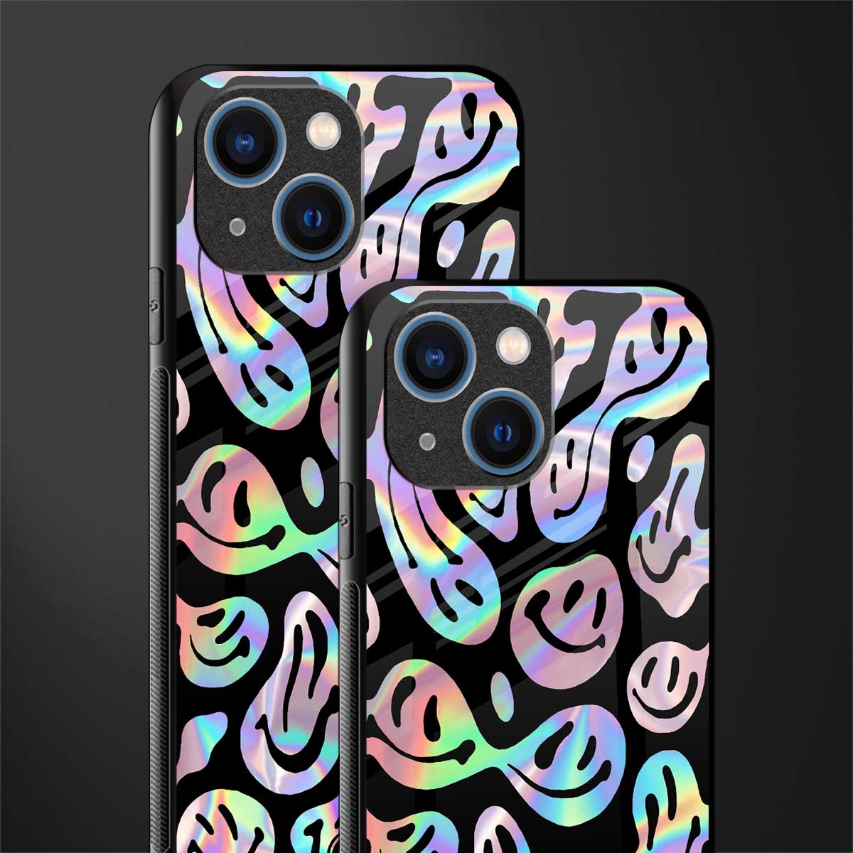 acid smiles chromatic edition glass case for iphone 13 mini image-2