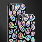 acid smiles chromatic edition glass case for iphone xs max image-2