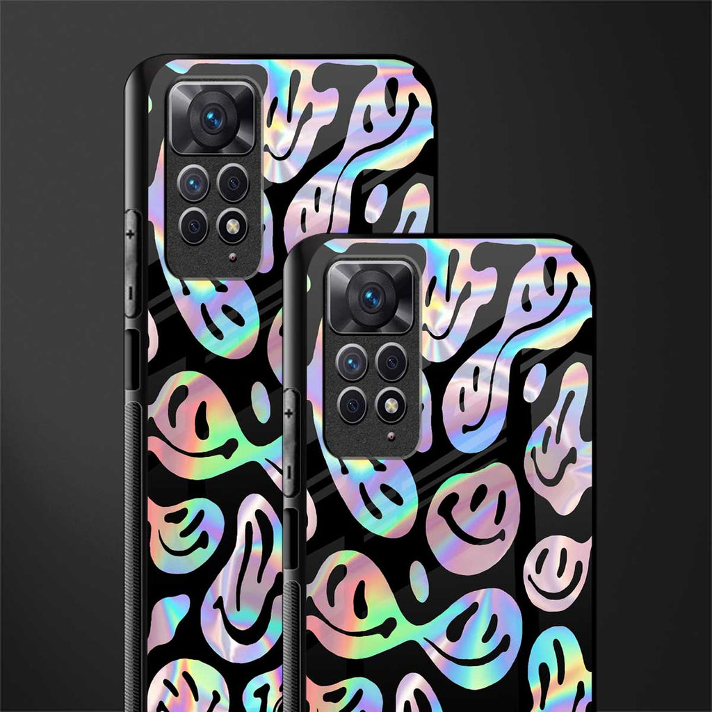 acid smiles chromatic edition back phone cover | glass case for redmi note 11 pro plus 4g/5g