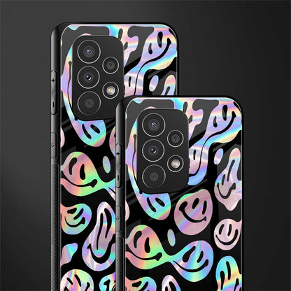 acid smiles chromatic edition back phone cover | glass case for samsung galaxy a53 5g