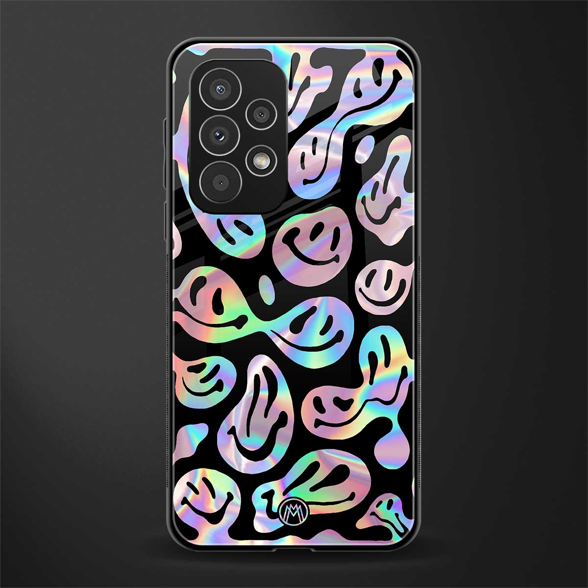 acid smiles chromatic edition back phone cover | glass case for samsung galaxy a53 5g