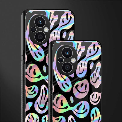 acid smiles chromatic edition back phone cover | glass case for oppo f21 pro 5g
