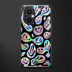 acid smiles chromatic edition back phone cover | glass case for oppo f21 pro 5g