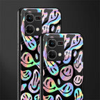 acid smiles chromatic edition back phone cover | glass case for oppo f21 pro 4g