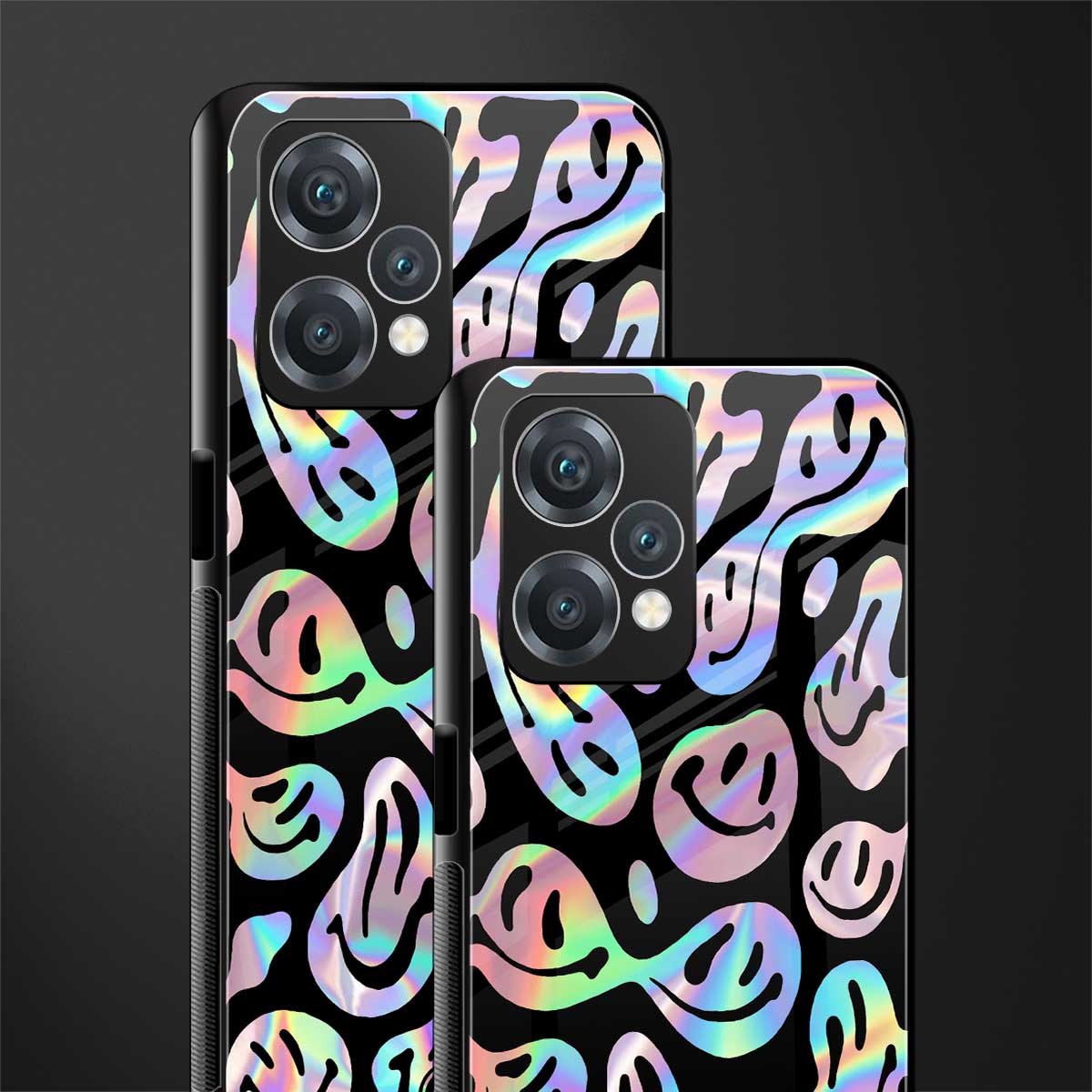 acid smiles chromatic edition back phone cover | glass case for oneplus nord ce 2 lite 5g