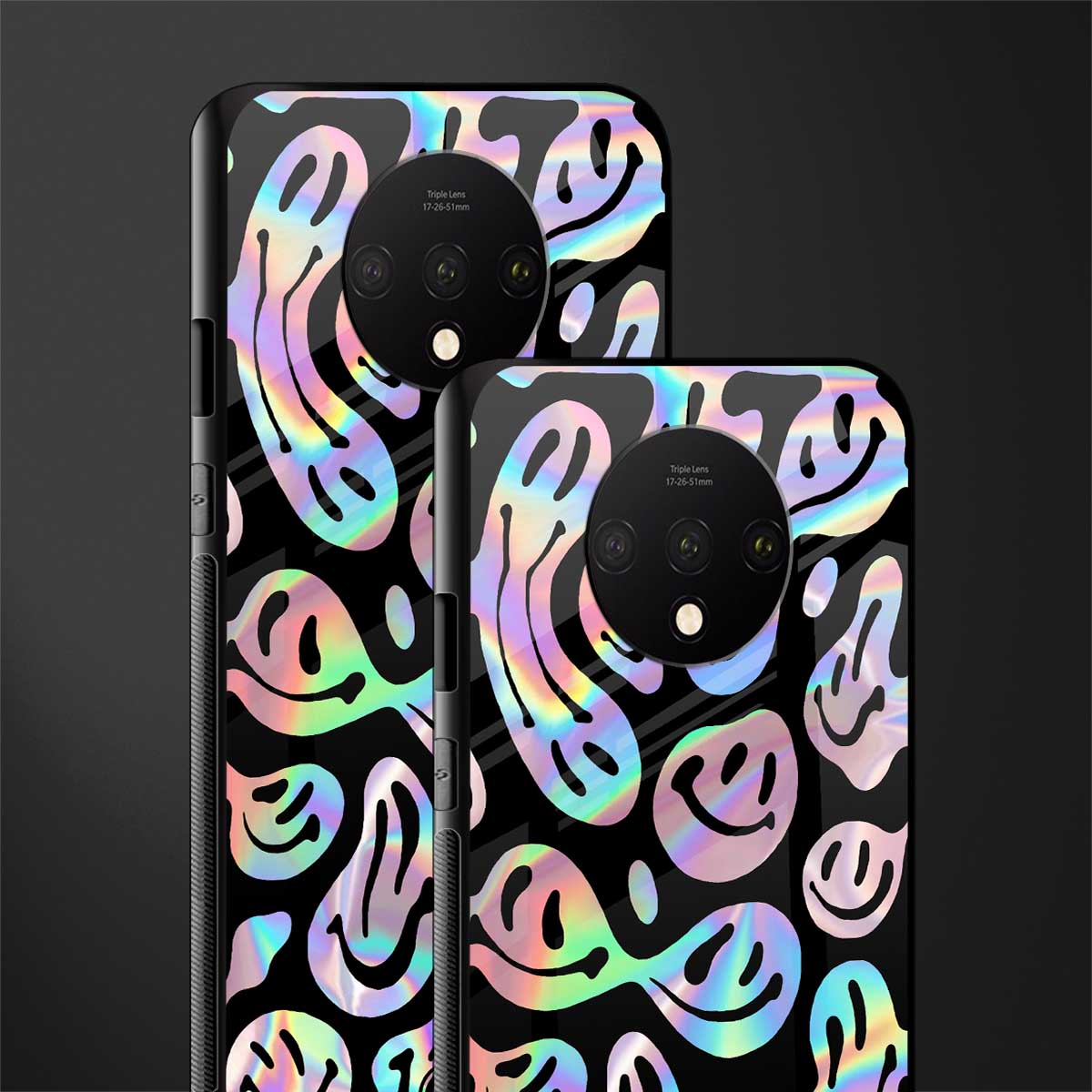acid smiles chromatic edition glass case for oneplus 7t image-2
