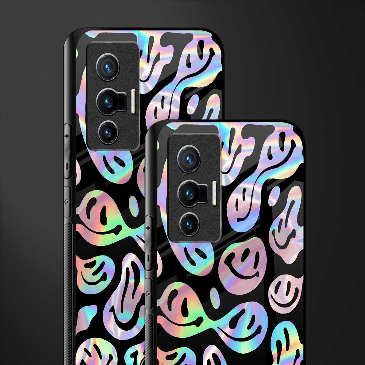acid smiles chromatic edition glass case for vivo x70 image-2