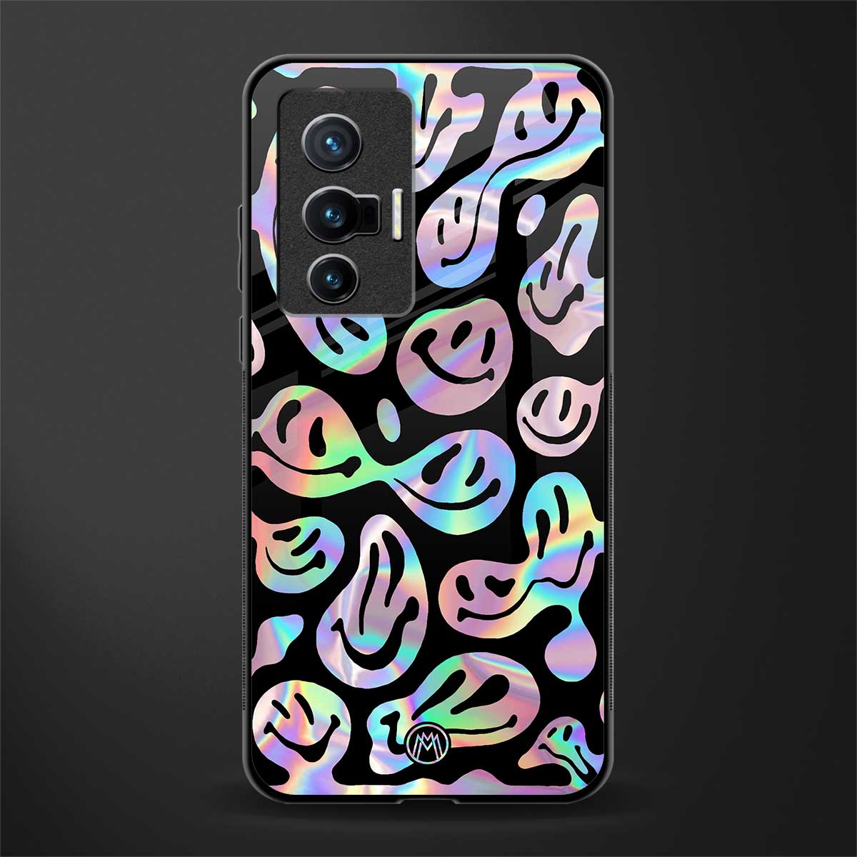acid smiles chromatic edition glass case for vivo x70 image