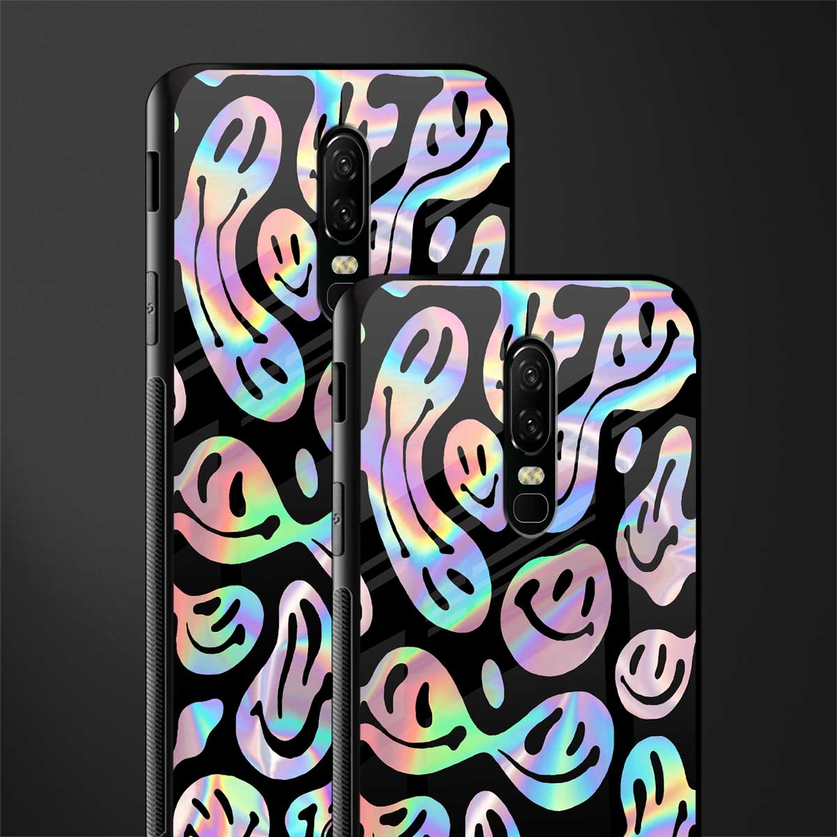 acid smiles chromatic edition glass case for oneplus 6 image-2