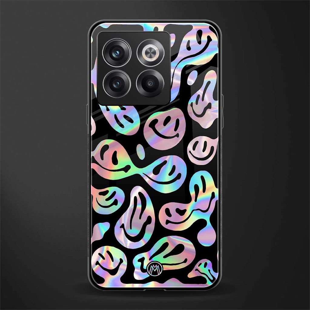 acid smiles chromatic edition back phone cover | glass case for oneplus 10t