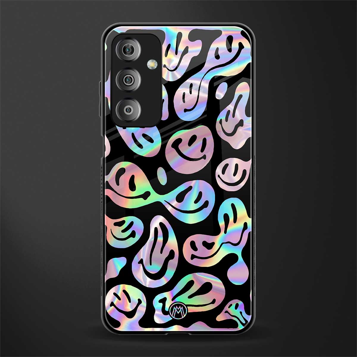 acid smiles chromatic edition back phone cover | glass case for samsung galaxy f23 5g