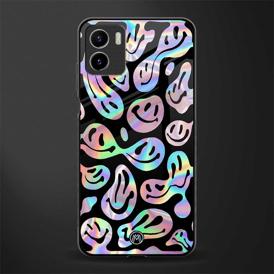 acid smiles chromatic edition back phone cover | glass case for vivo y15c
