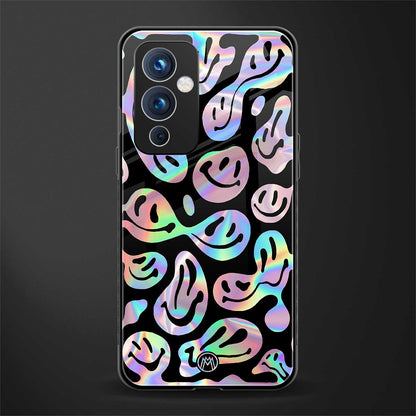acid smiles chromatic edition back phone cover | glass case for oneplus 9