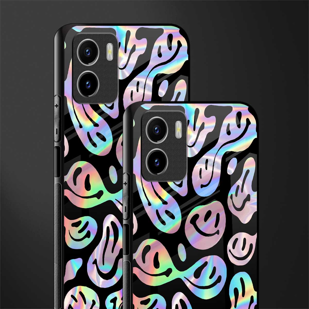 acid smiles chromatic edition back phone cover | glass case for vivo y72