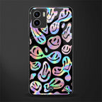acid smiles chromatic edition back phone cover | glass case for vivo y72