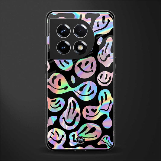 acid smiles chromatic edition back phone cover | glass case for oneplus 11