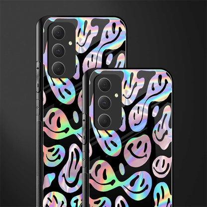 acid smiles chromatic edition back phone cover | glass case for samsung galaxy a54 5g