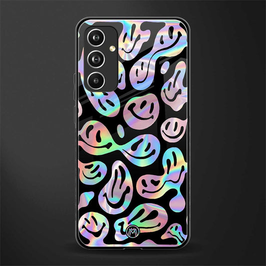 acid smiles chromatic edition back phone cover | glass case for samsung galaxy a54 5g