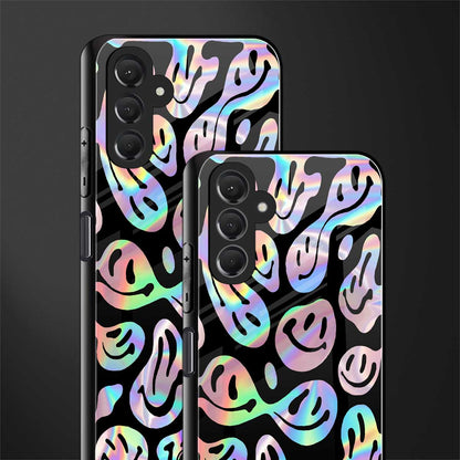 acid smiles chromatic edition back phone cover | glass case for samsun galaxy a24 4g