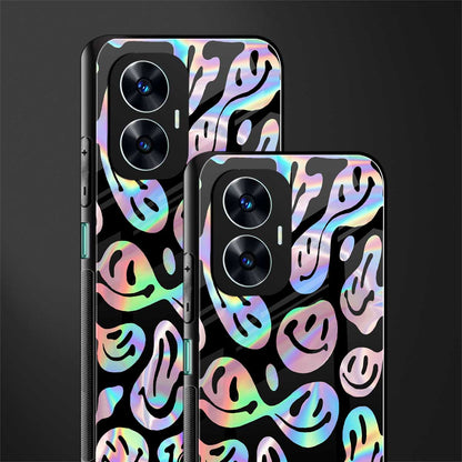 acid smiles chromatic edition back phone cover | glass case for realme c55