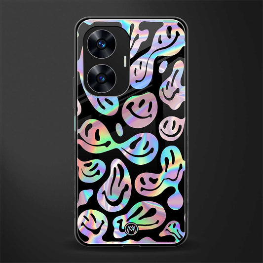 acid smiles chromatic edition back phone cover | glass case for realme c55