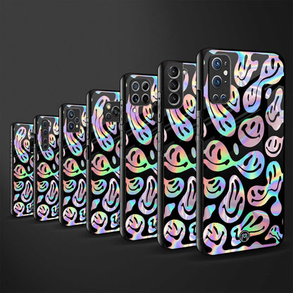 acid smiles chromatic edition back phone cover | glass case for oppo f21 pro 4g