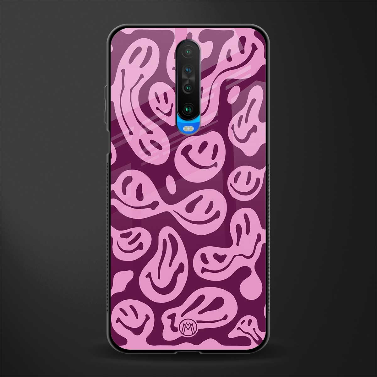 acid smiles grape edition glass case for poco x2 image