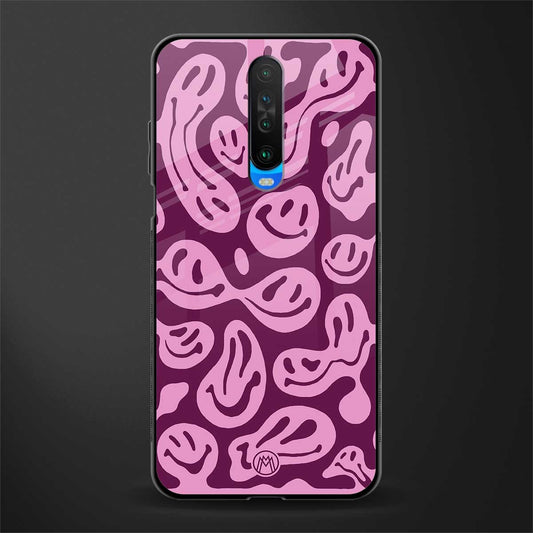 acid smiles grape edition glass case for poco x2 image