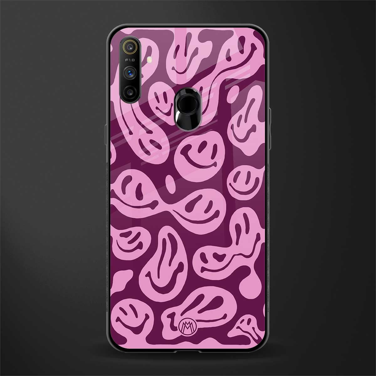 acid smiles grape edition glass case for realme narzo 10a image