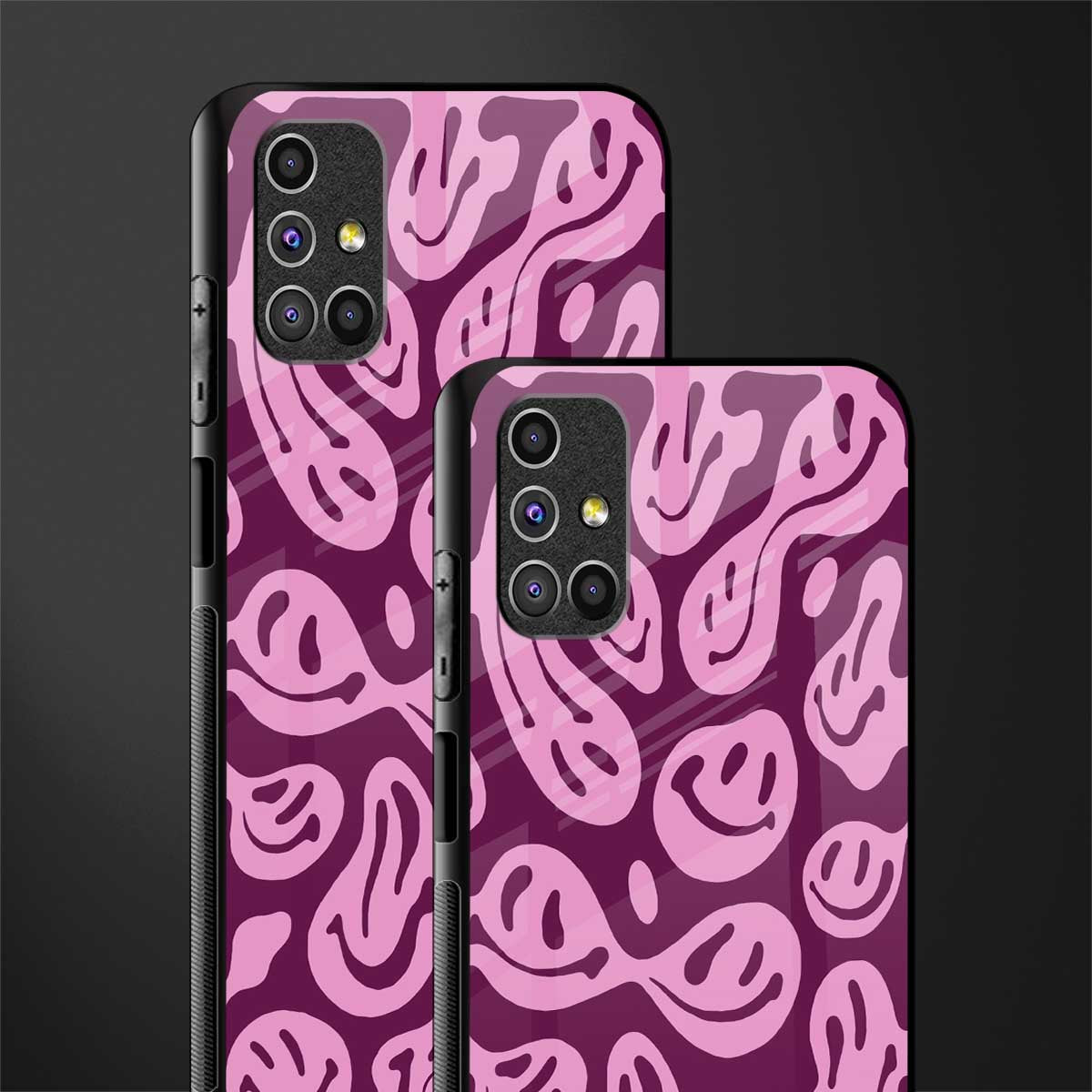 acid smiles grape edition glass case for samsung galaxy m51 image-2