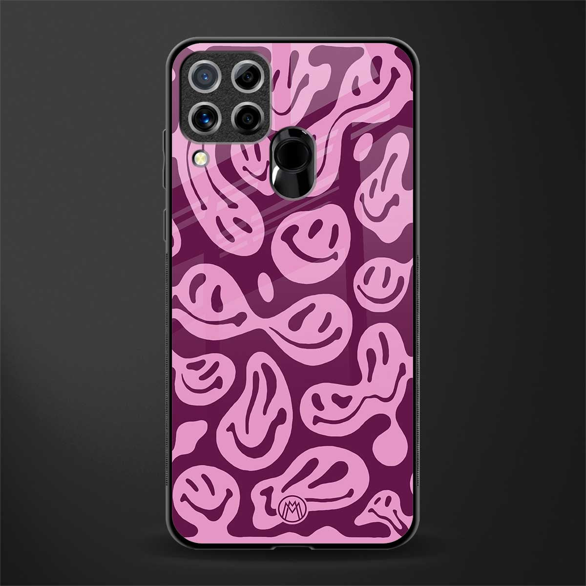 acid smiles grape edition glass case for realme c15 image