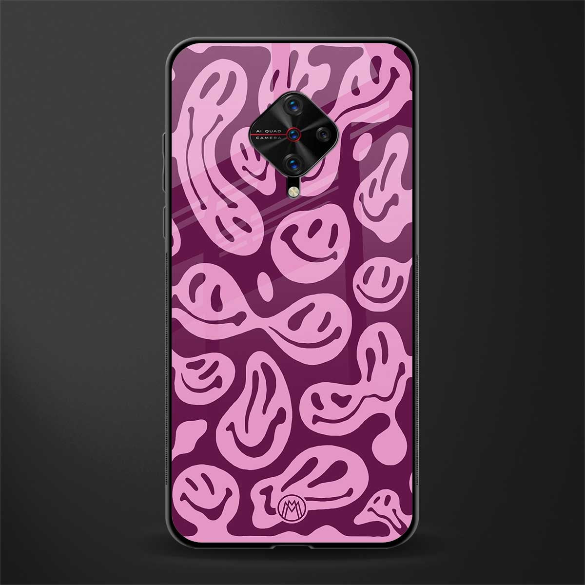 acid smiles grape edition glass case for vivo s1 pro image