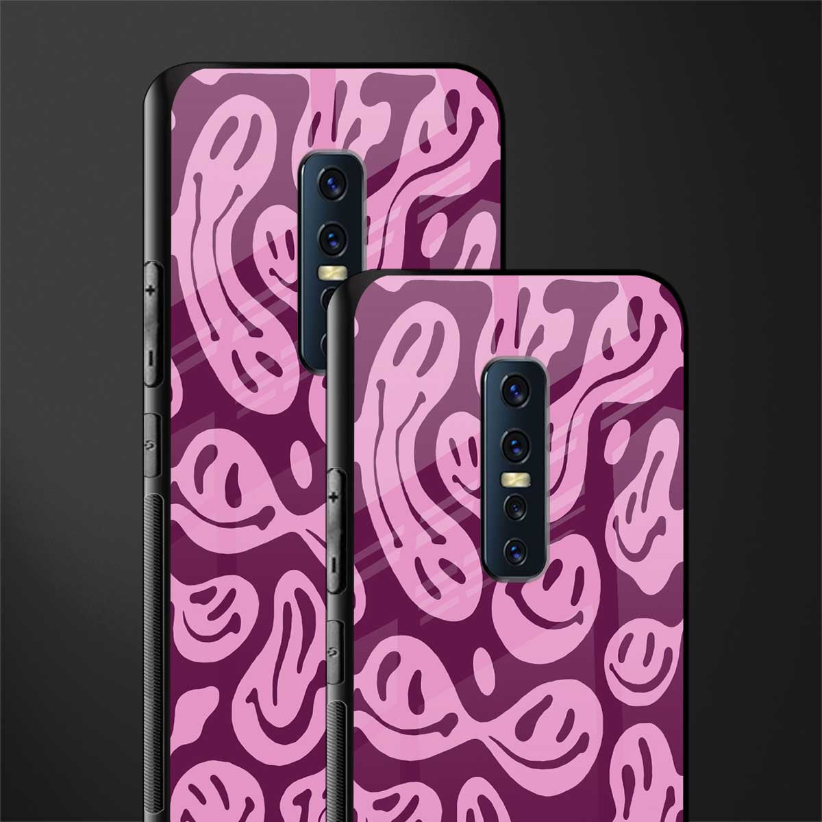 acid smiles grape edition glass case for vivo v17 pro image-2