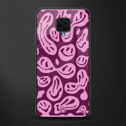 acid smiles grape edition glass case for redmi note 9 pro max image