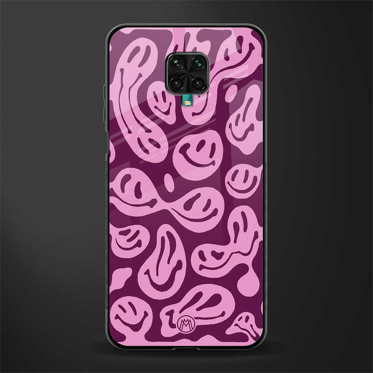 acid smiles grape edition glass case for redmi note 9 pro image