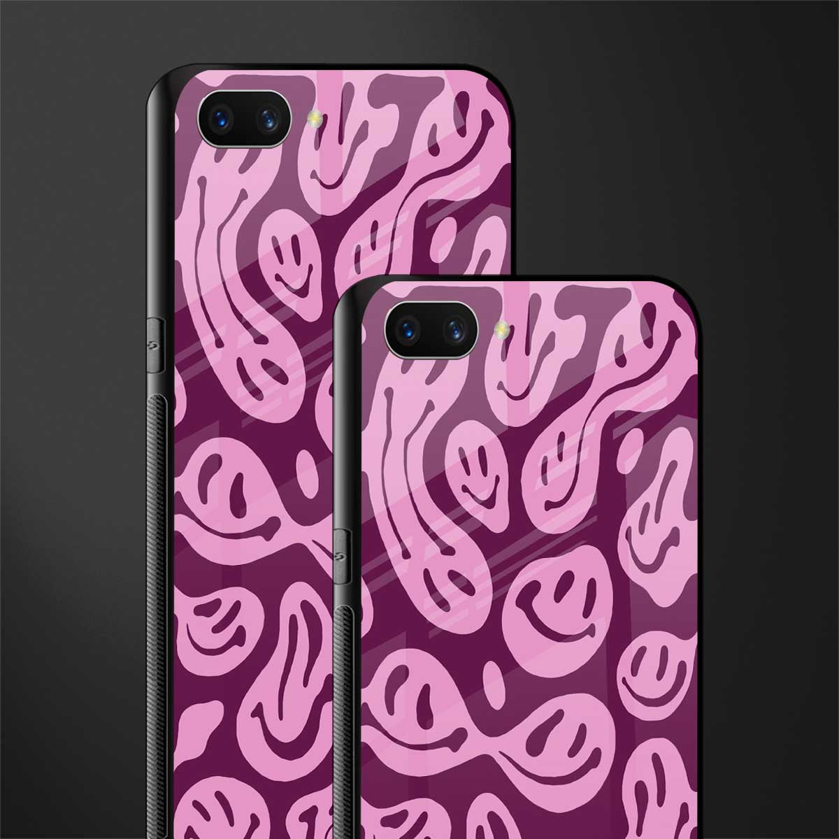 acid smiles grape edition glass case for oppo a3s image-2