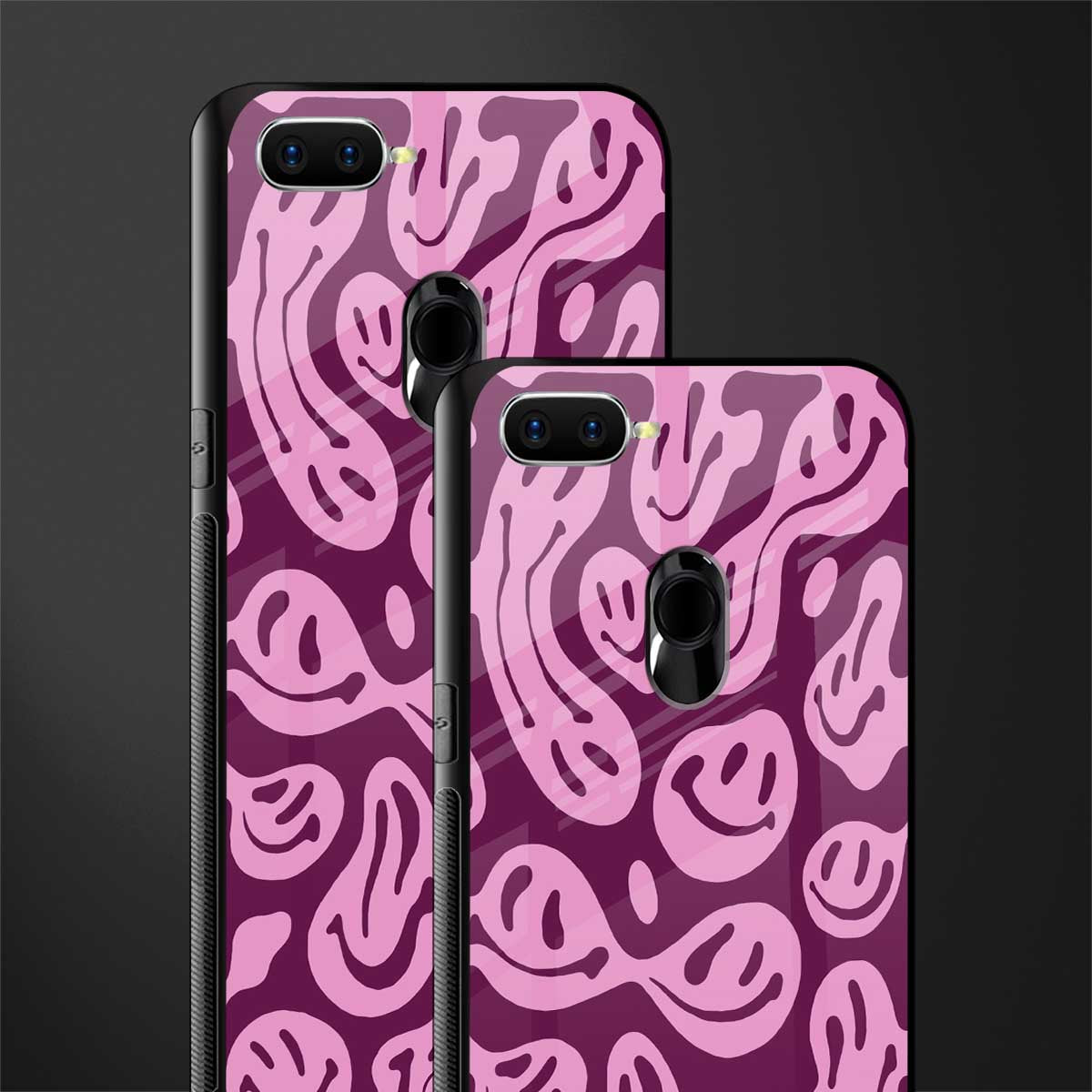acid smiles grape edition glass case for oppo a5s image-2