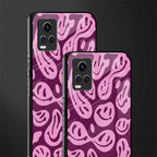 acid smiles grape edition back phone cover | glass case for vivo y73